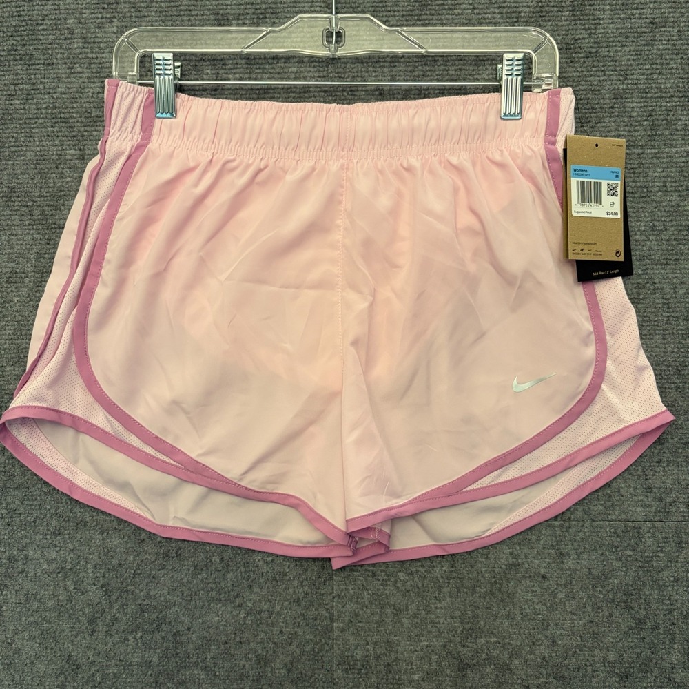 Nike‎ Dri-Fit Tempo Running Shorts Womens Med Brief Lined Pink Reflective NWT